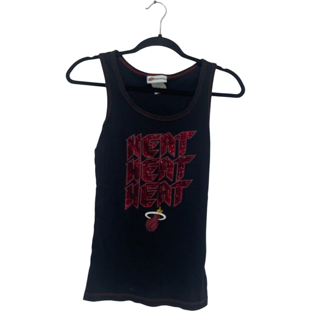 Sun & Ocean Miami Heat Sequined Sleeveless Knit Tank Top Womens Size M Black